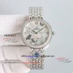 Replica Omega De Ville Pearl Shell Face Silver Stainless Steel Swiss Mechanical Ladies Watch 